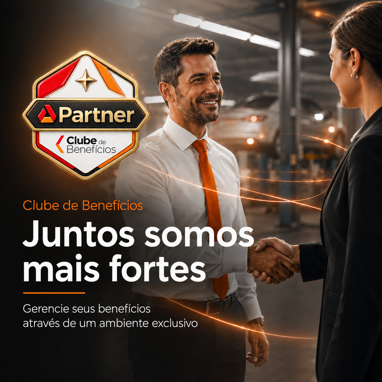 Selo Partner do Clube de Benefícios em uma reunião entre parceiros